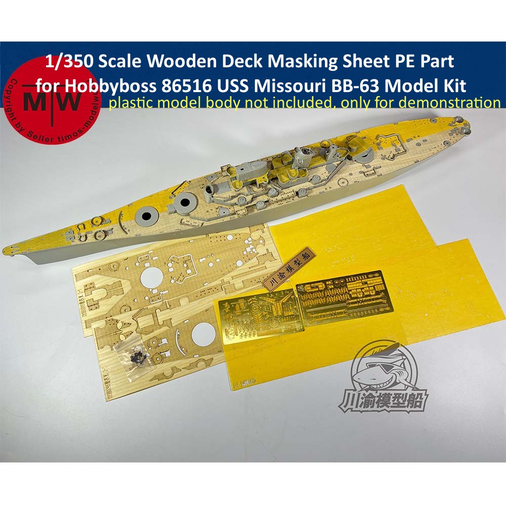 Model Kit Uss Missouri - Hobbyboss için 1/350 Ölçekli Ahşap Güverte