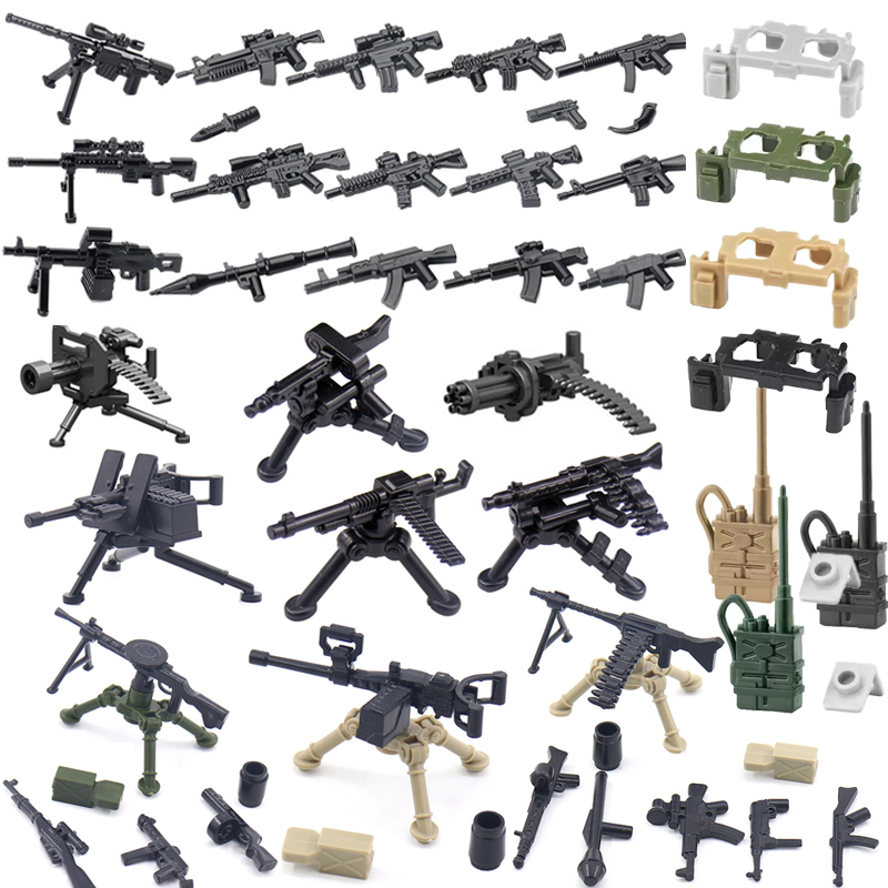 Model Kit Wall E - WW2 askeri silahlar yapı taşları Solider